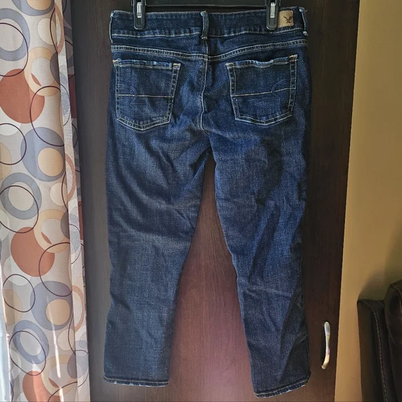 American Eagle Artistic Crop Blue Denim Jeans - Picture 7 of 9